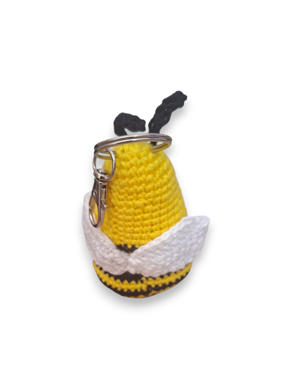 Abeille amigurumi porte-clé crochet jaune vue de dos