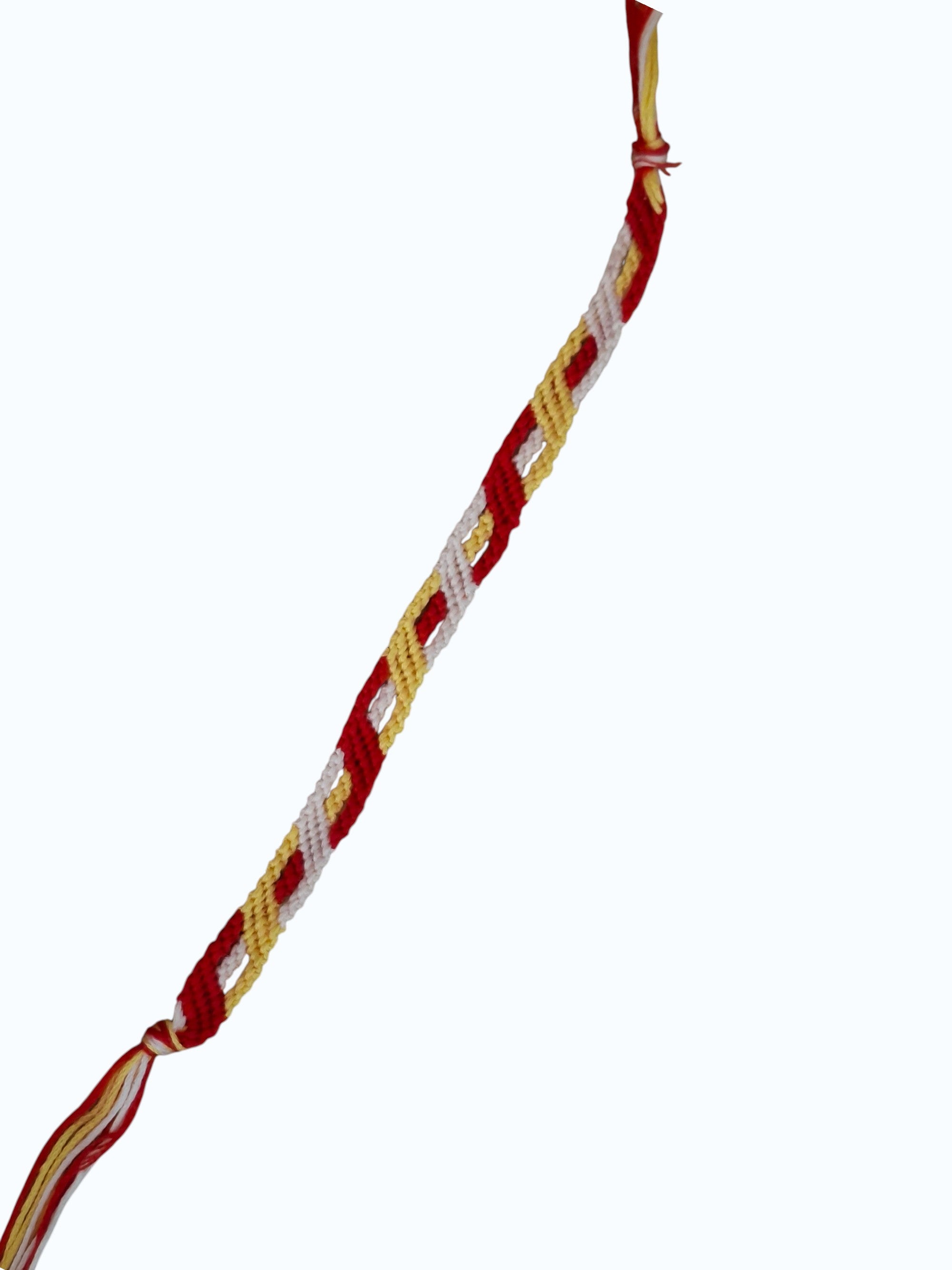 Bracelet brésilien rouge, jaune et blanc