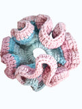 Chouchou en Crochet Dégradé Rose et Bleu
