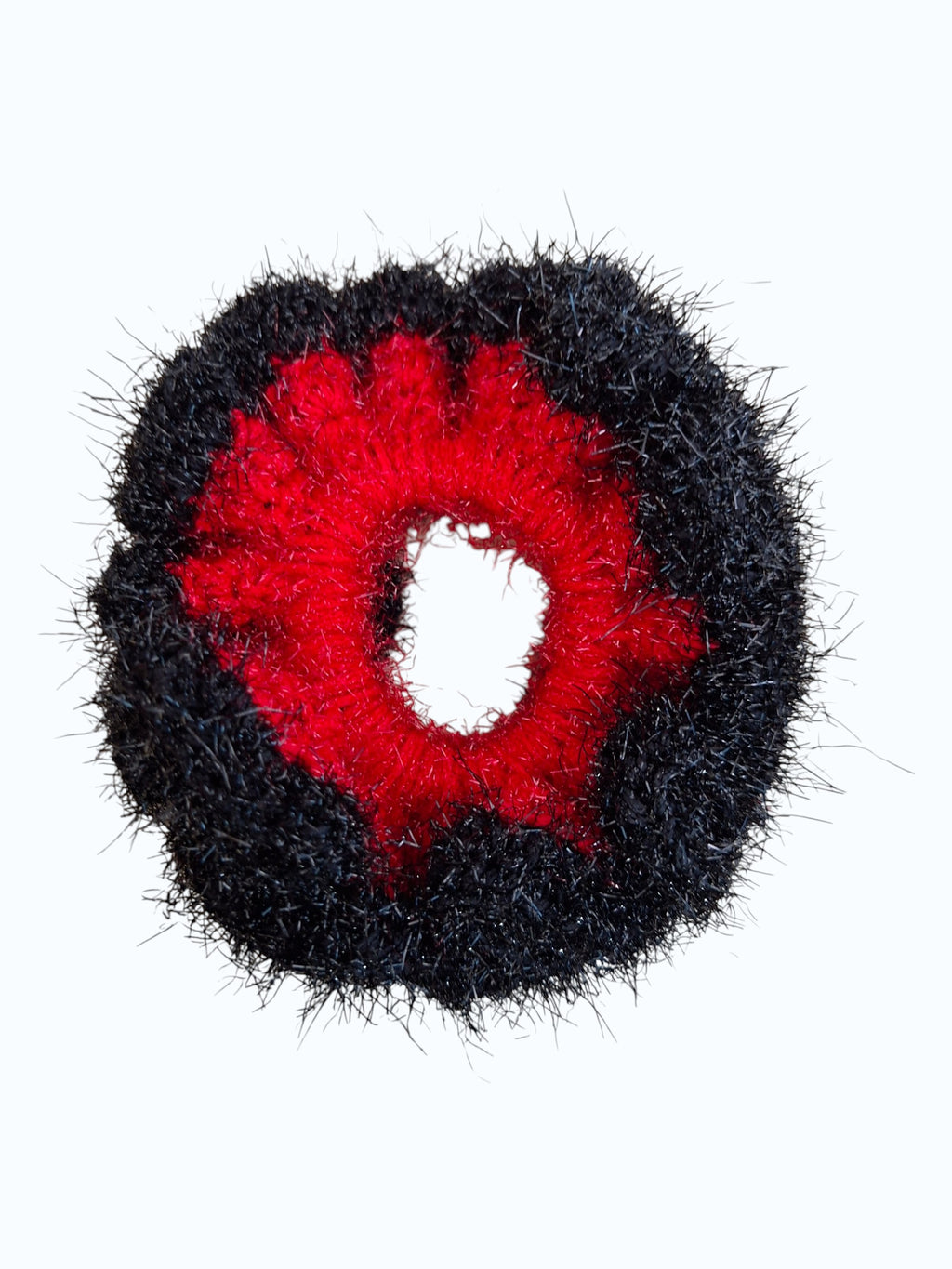 Chouchou en Crochet Noir et Rouge