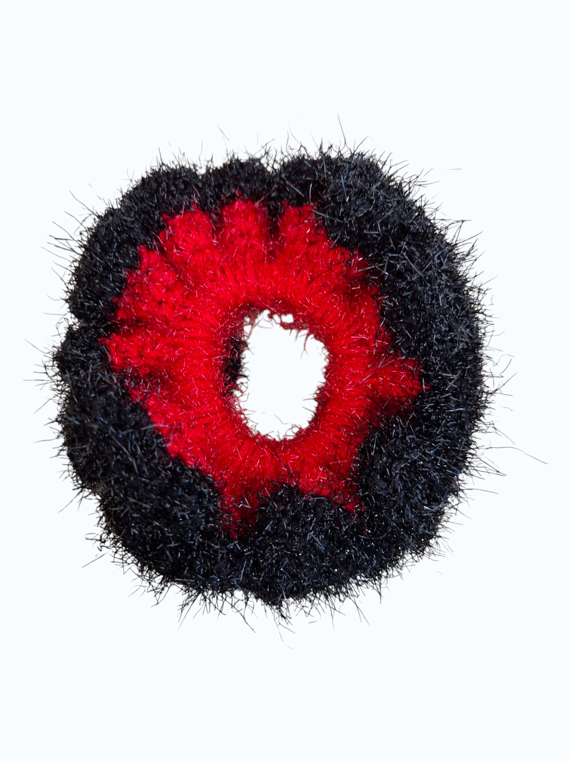 Chouchou en Crochet Noir et Rouge