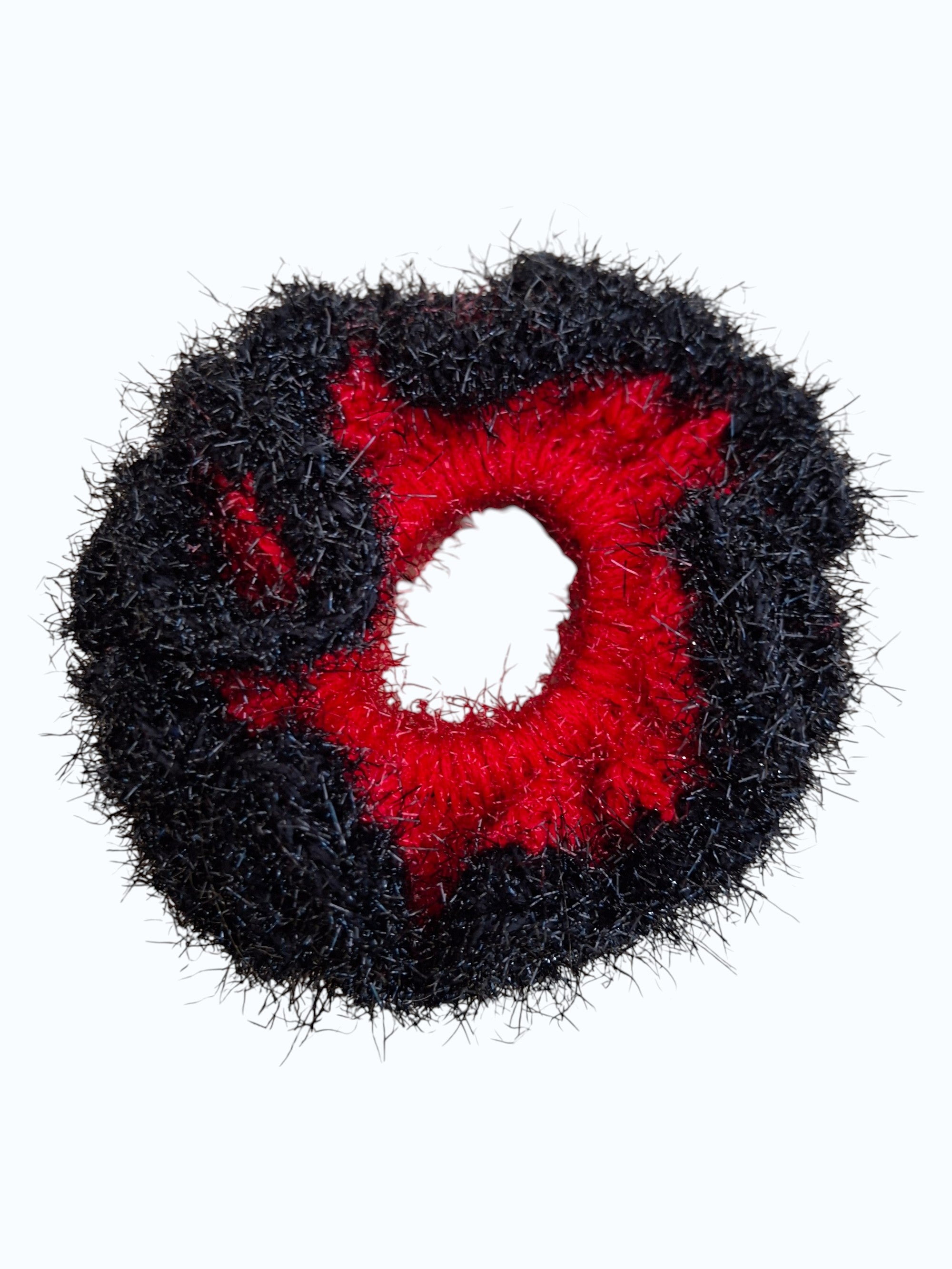 Chouchou en Crochet Noir et Rouge