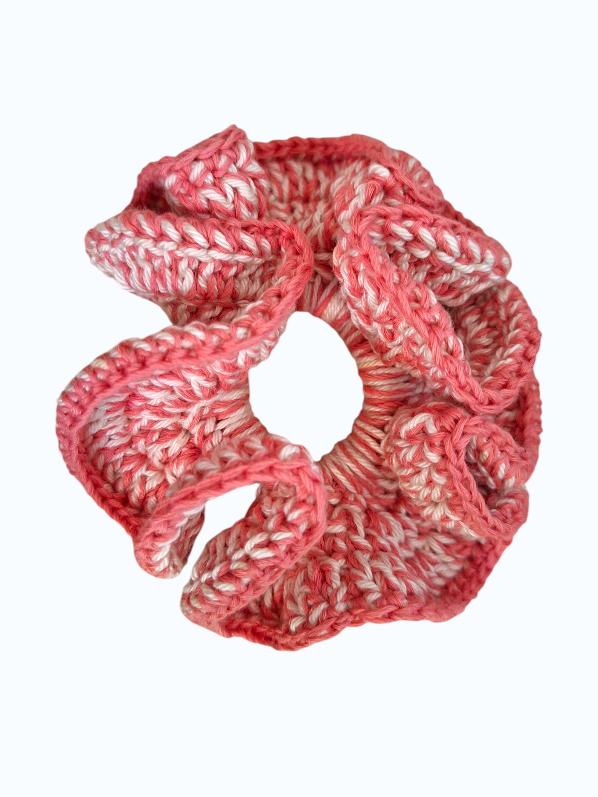 Chouchou en Crochet Rose et Crème