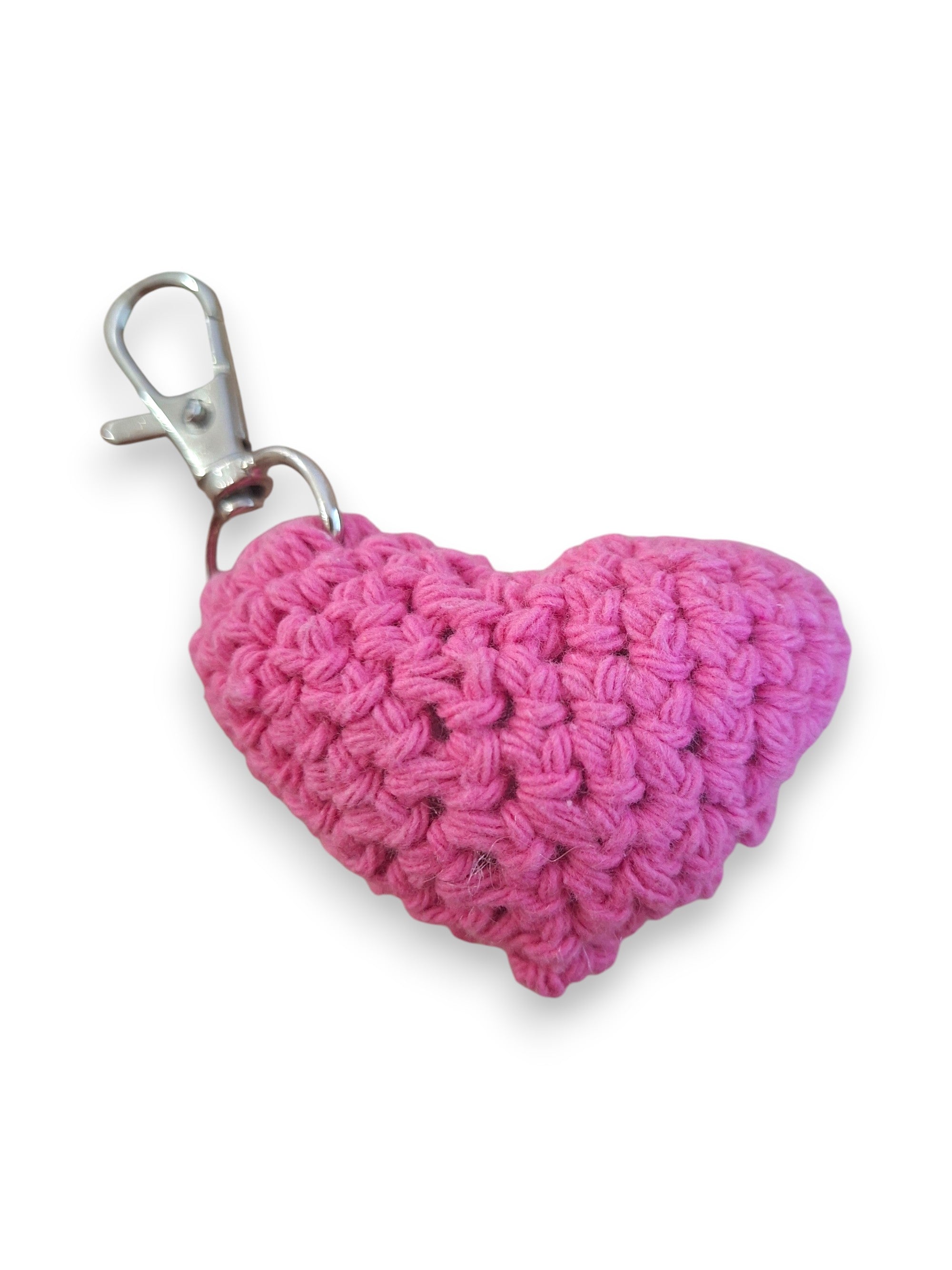 Porte-clé Cœur Rose en Crochet – Fait Main