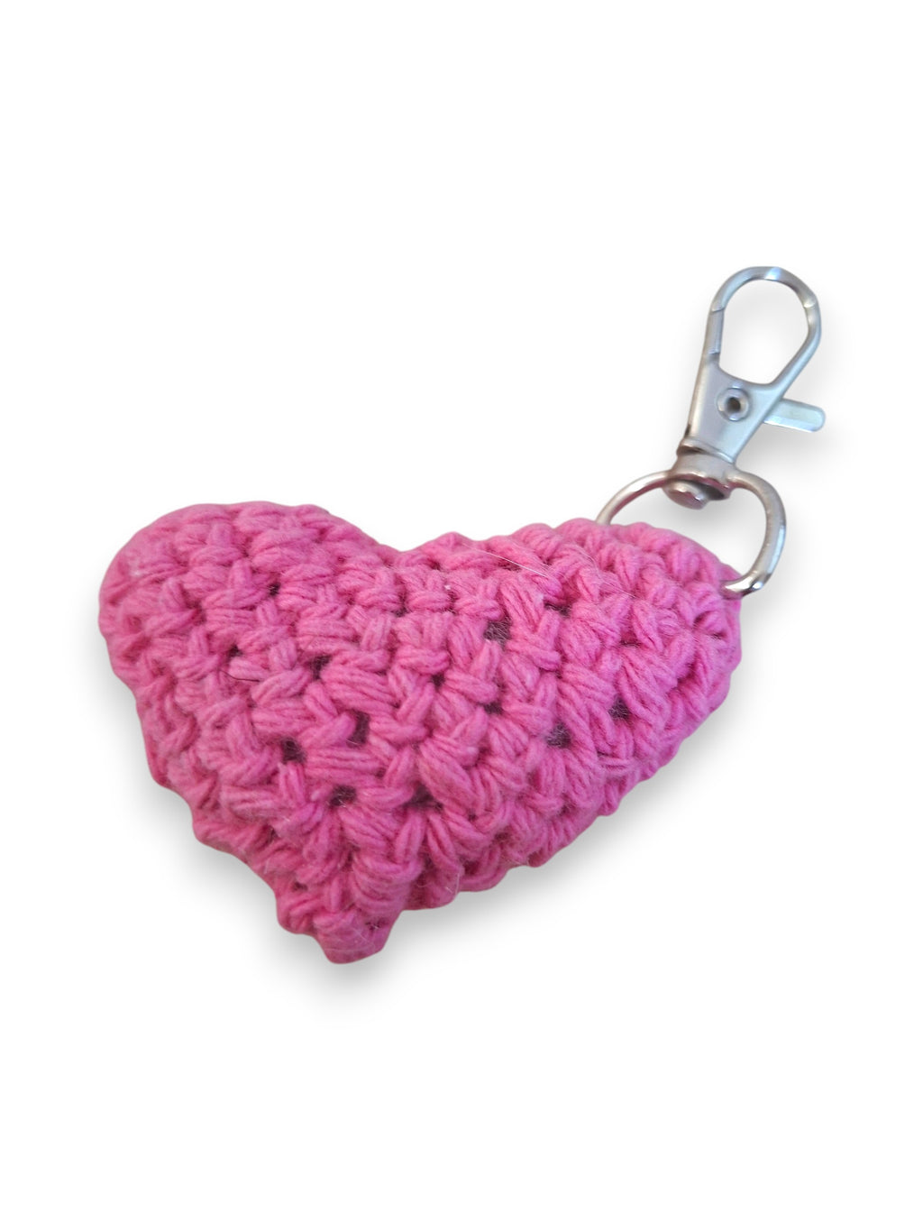 Porte-clé Cœur Rose en Crochet – Fait Main