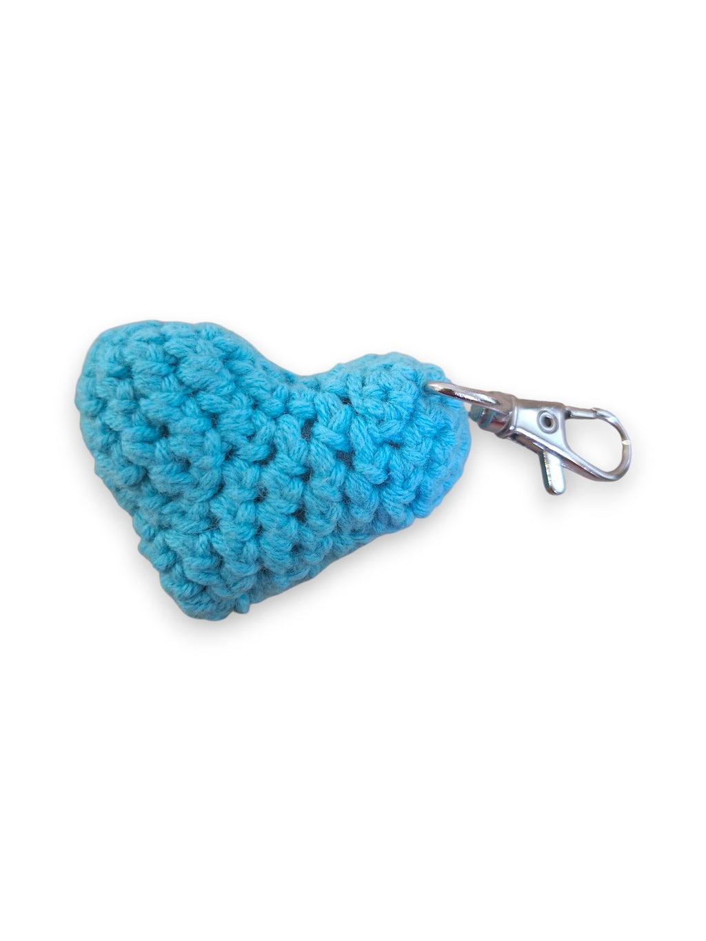 Porte-clé Cœur Bleu Turquoise en Crochet – Fait Main
