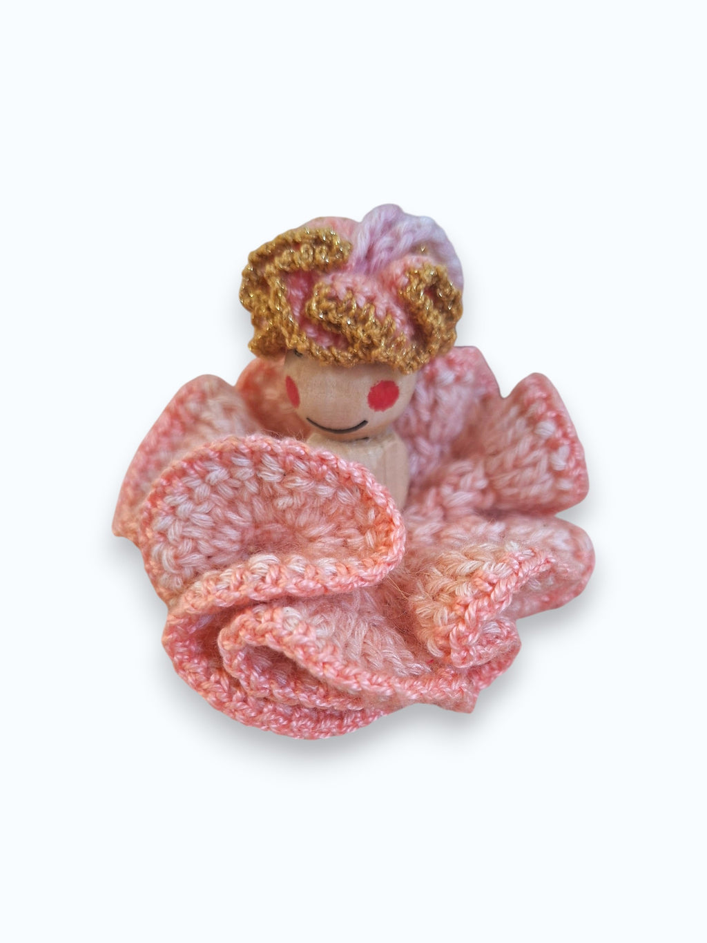 Fée Danseuse Rose en Crochet – Figurine Fait Main