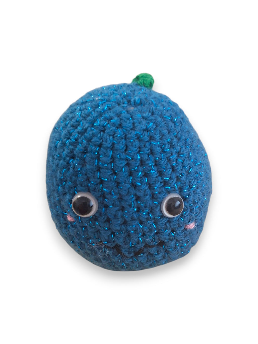 Dino Bleu Pailleté Amigurumi en Crochet – Fait Main