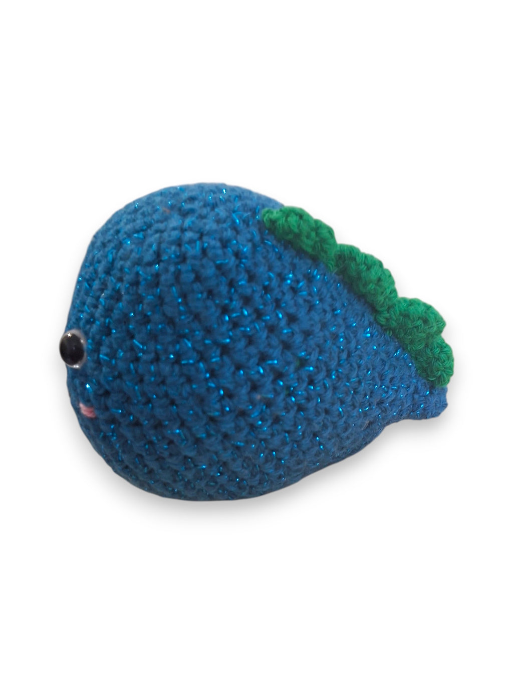 Dino Bleu Pailleté Amigurumi en Crochet – Fait Main