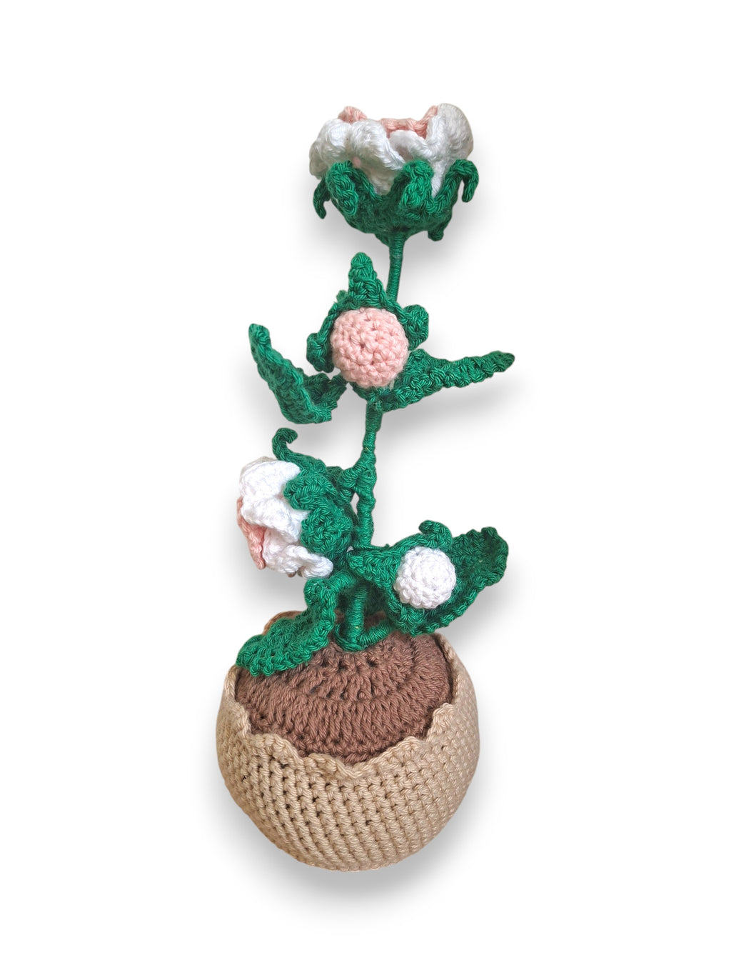 Plante Fleurie en Crochet dans son Pot – Fait Main