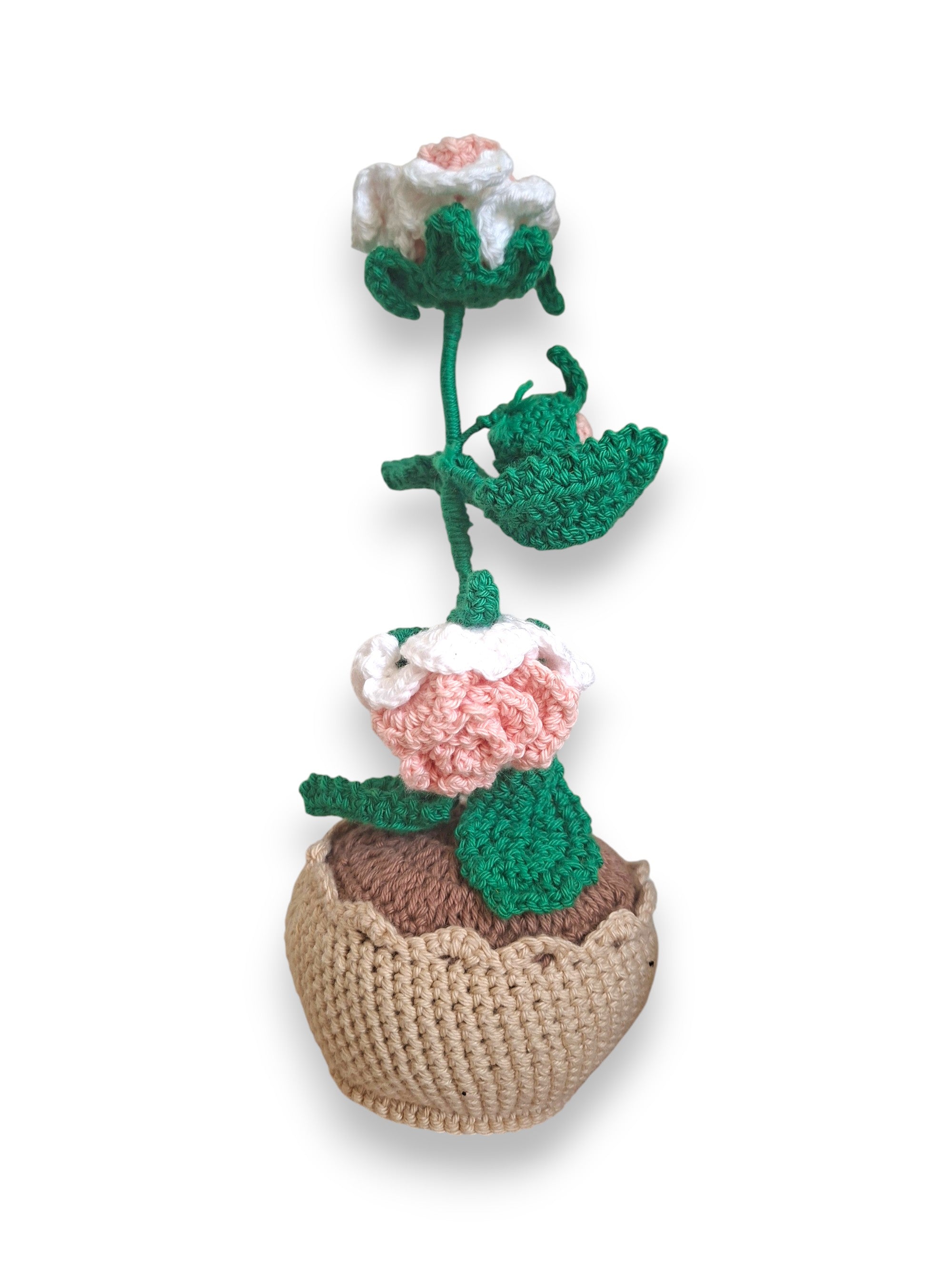 Plante Fleurie en Crochet dans son Pot – Fait Main