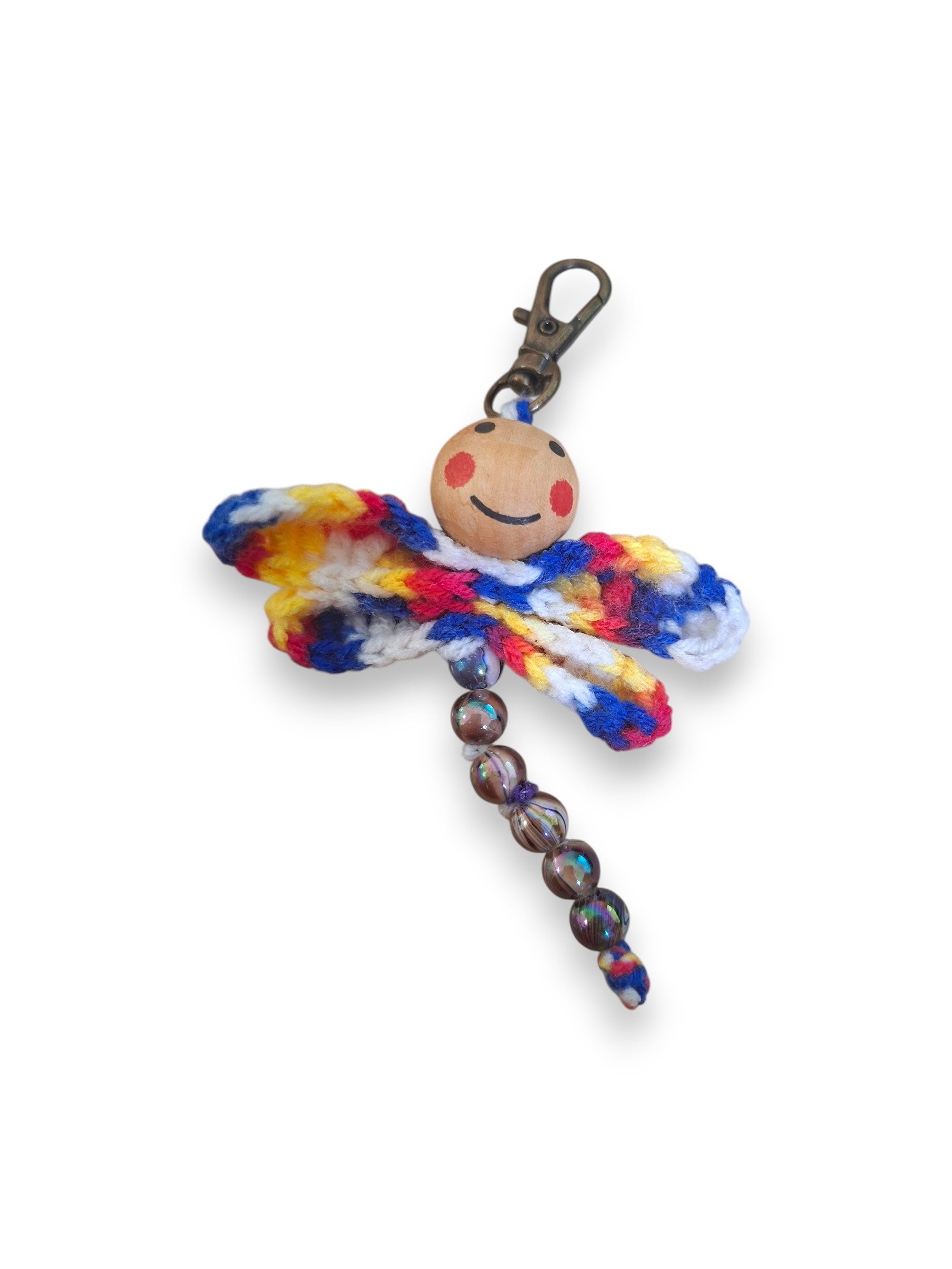 Porte-clé Libellule Multicolore en Crochet – Fait Main
