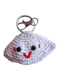 Le Petit porte-clé amigurumi nuage souriant crochet blanc