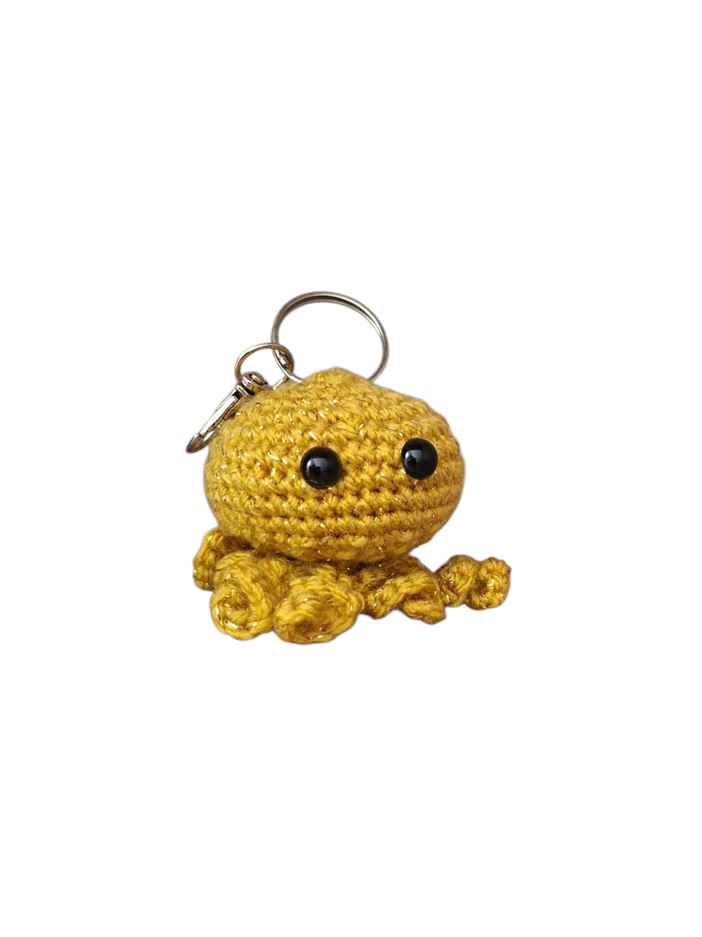 Poulpy Doré – Porte-clé Amigurumi en Crochet