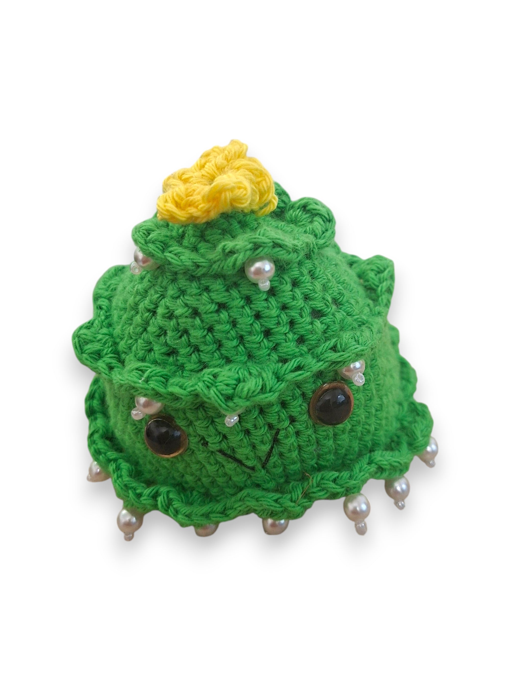 Sapin de Noël en Crochet avec Perles – Fait Main