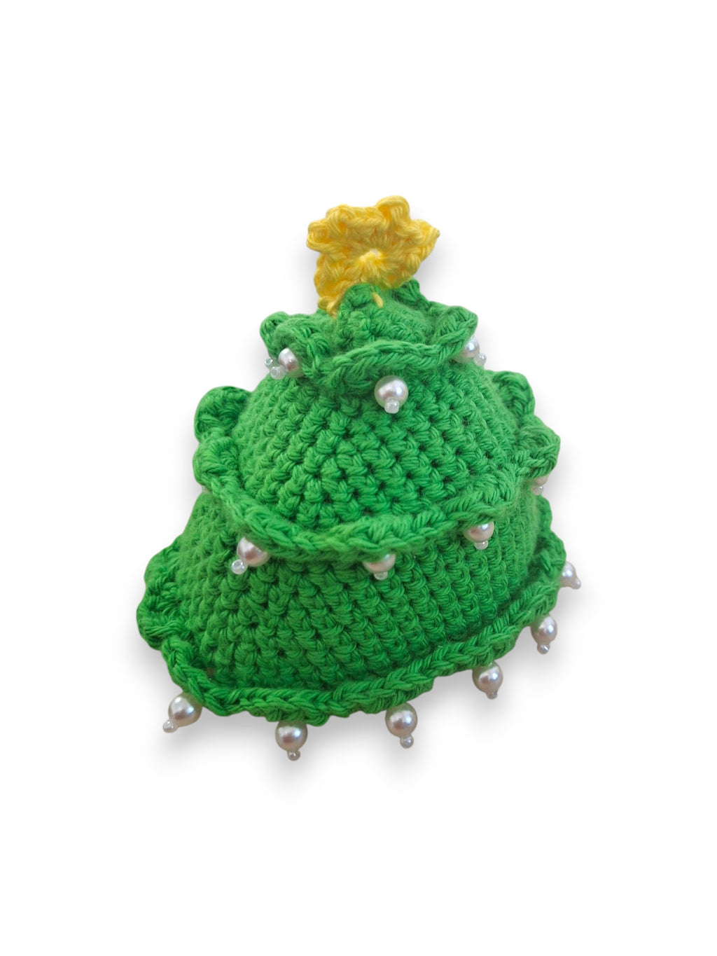 Sapin de Noël en Crochet avec Perles – Fait Main